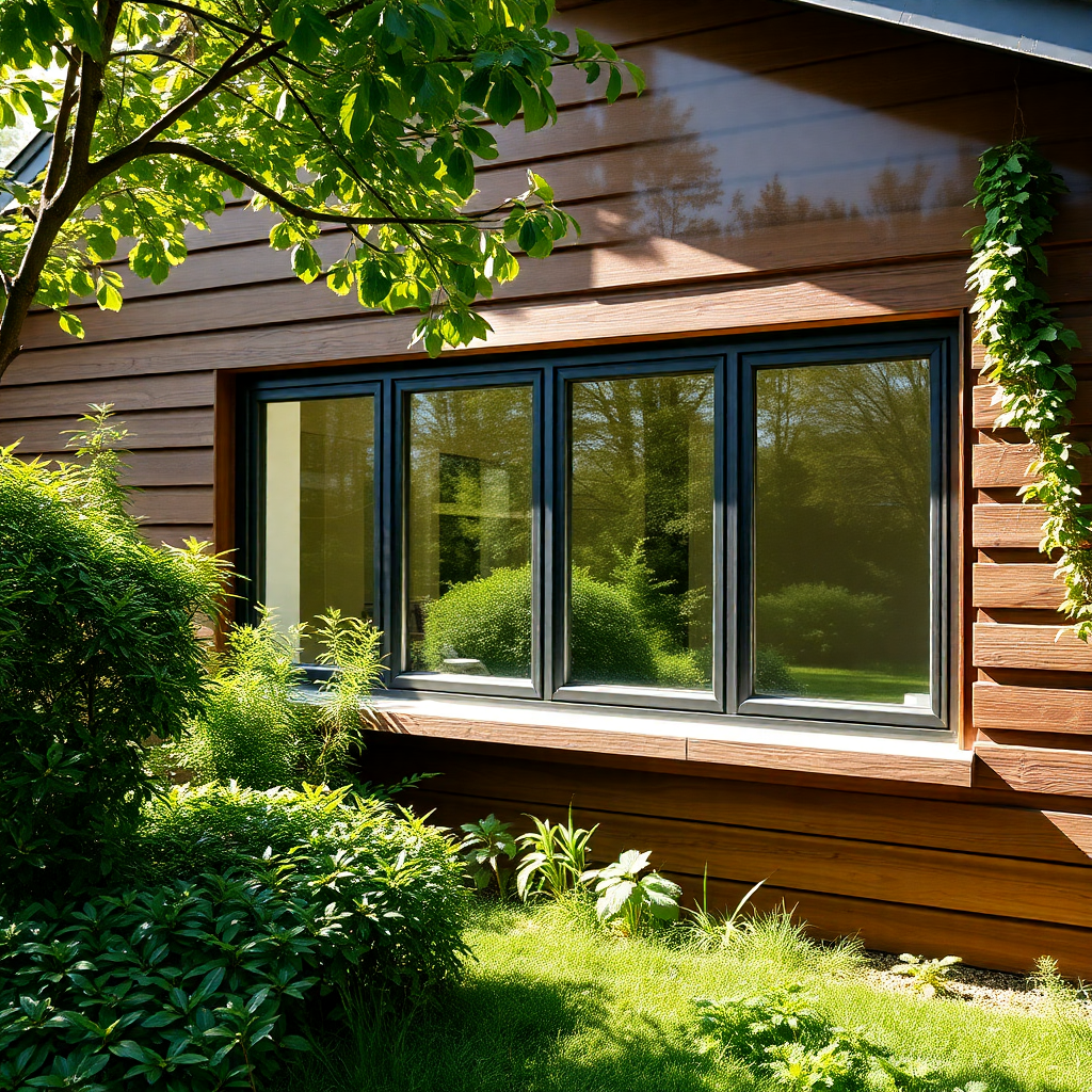 eco-friendly sustainable green building with energy efficient windows