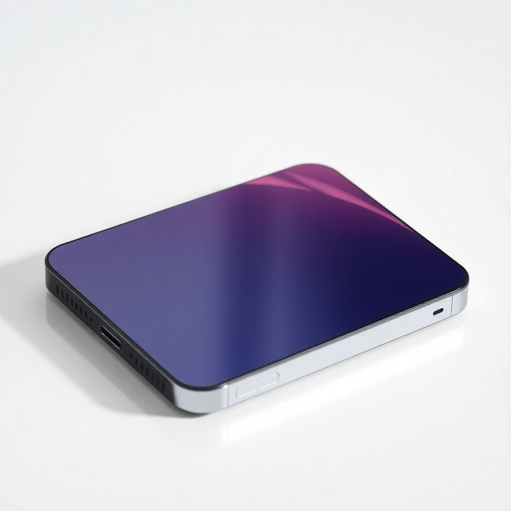 modern iPhone 13 product photo on white surface, clean tech photography
