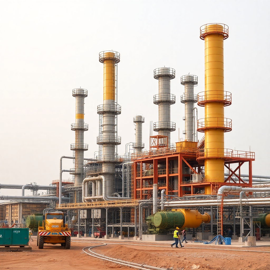 Refinery reconstruction project with industrial equipment Iraq