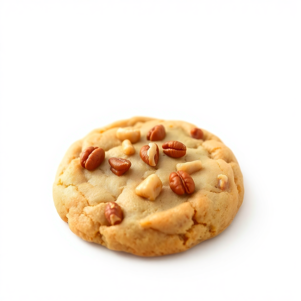 a single large gourmet peanut butter cookie with nuts on top