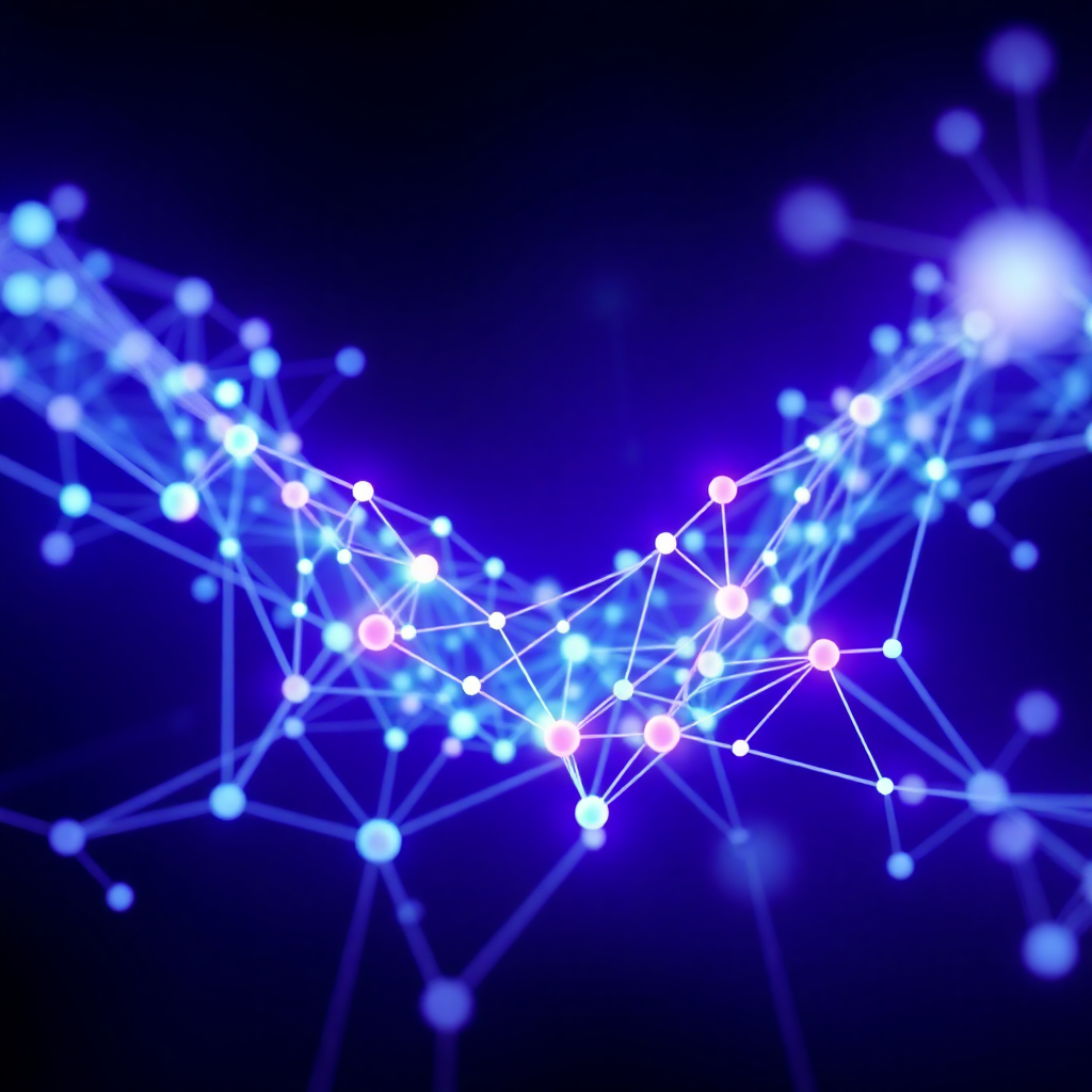 regulatory knowledge framework showing interconnected compliance standards and clause relationships, ontology network visualization, dark purple and blue tones, enterprise compliance intelligence