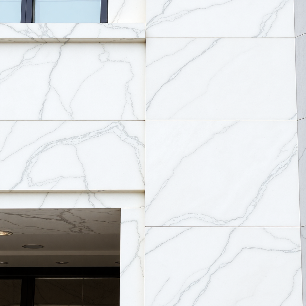 architectural detail of marble cladding