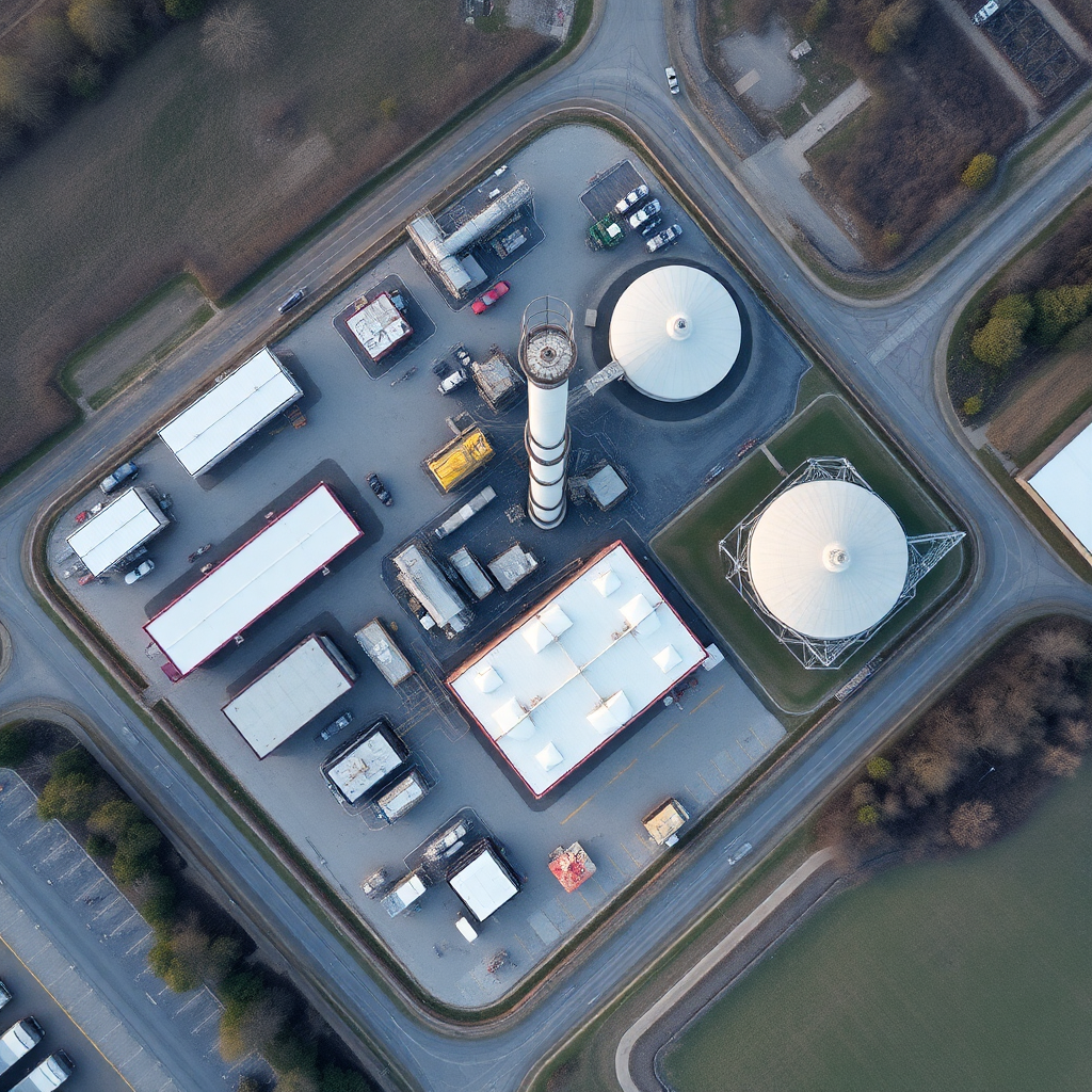 Industrial facility aerial view