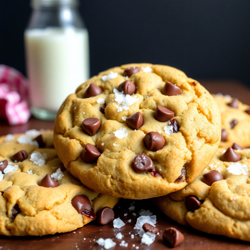 thick sea salt chocolate chip cookie
