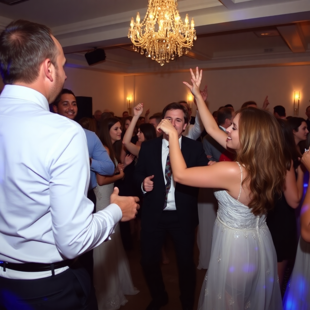 wedding guests dancing celebration party reception
