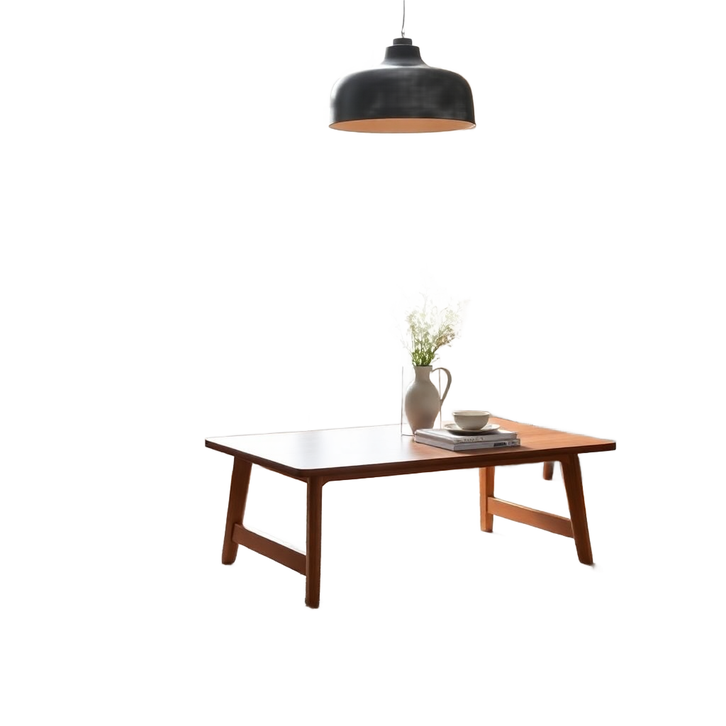 wooden coffee table furniture product shot, scandinavian style