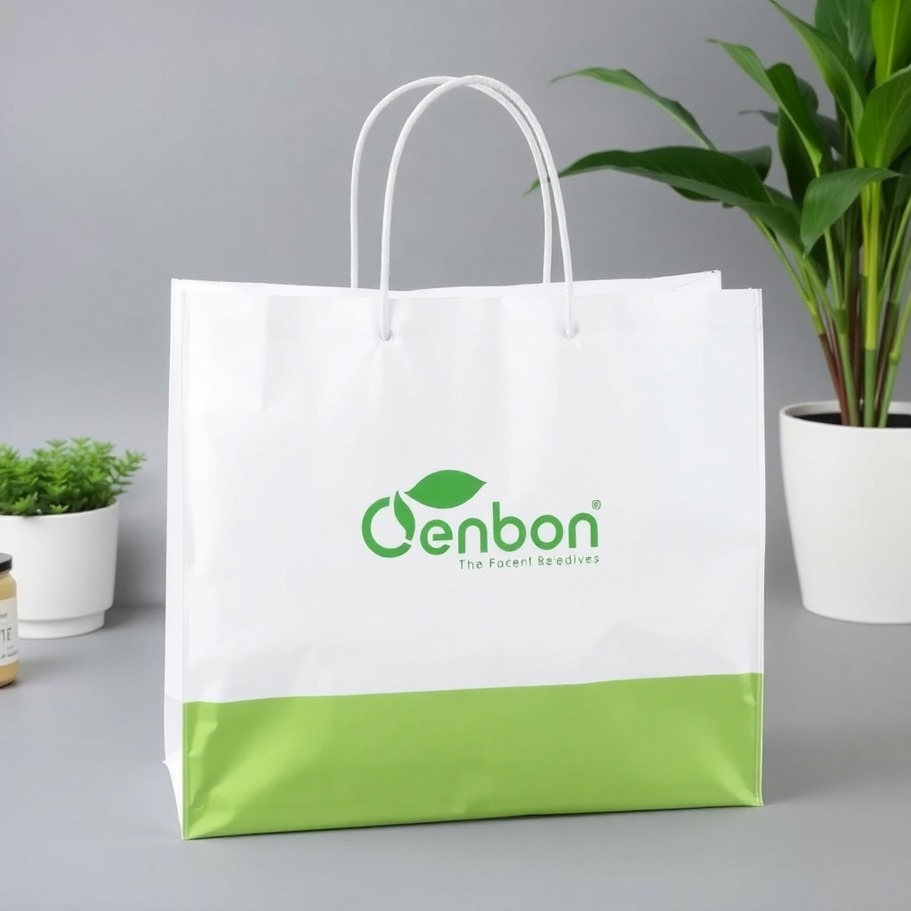 printed LDPE shopping bags, custom PTD bags for retail, biodegradable shopping bags with logo