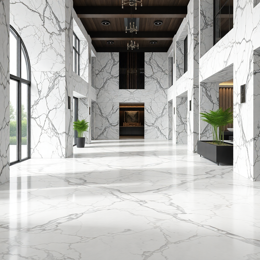 high-end italian marble slabs and porcelain tiles for luxury flooring