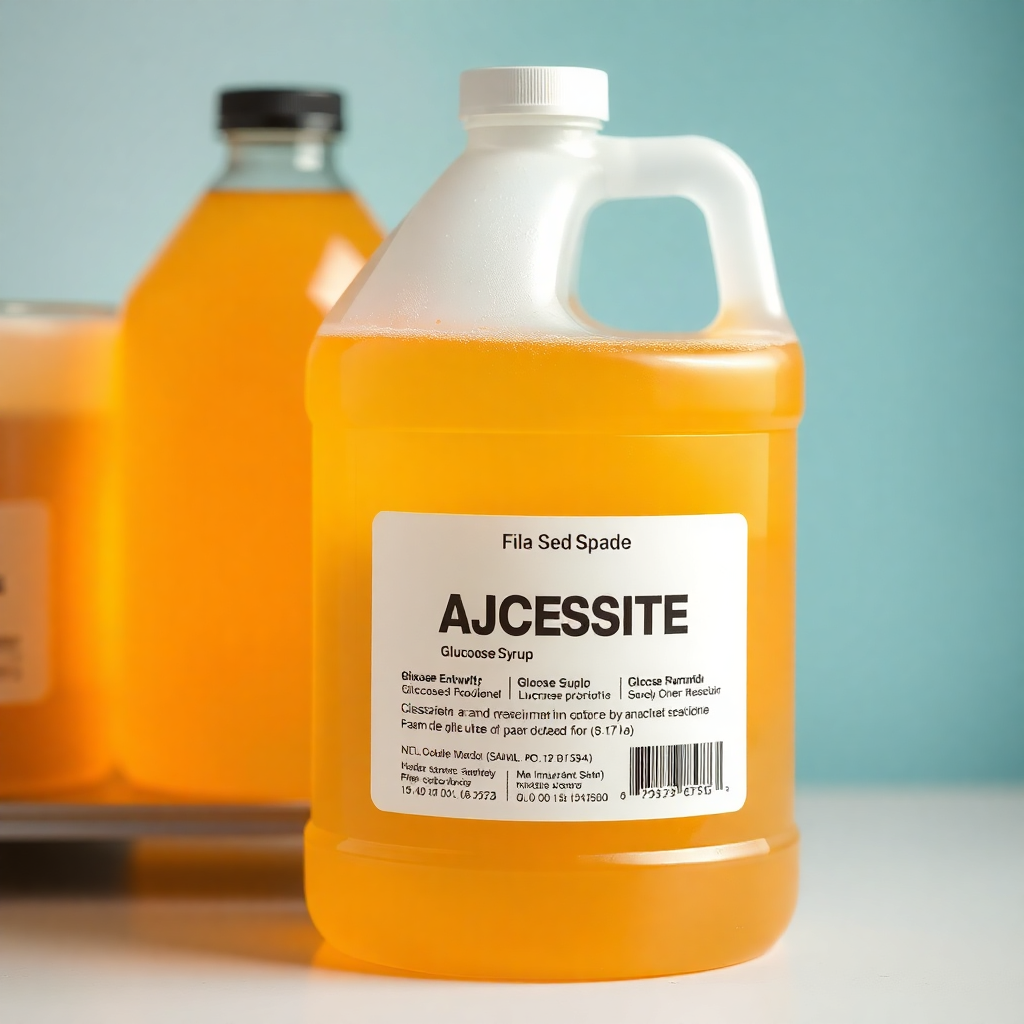glucose syrup in industrial containers, clear liquid glucose, food grade syrup