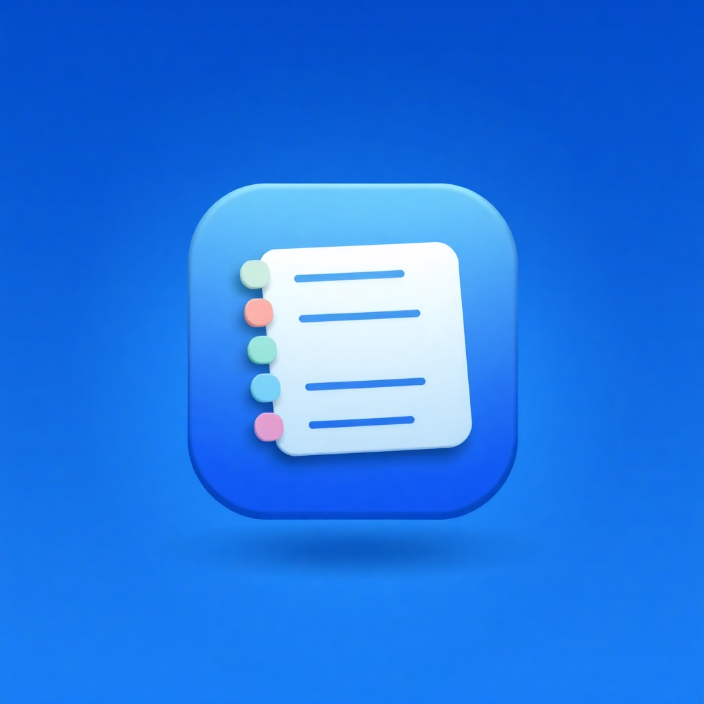 app icon for a task management app with blue theme, minimal design