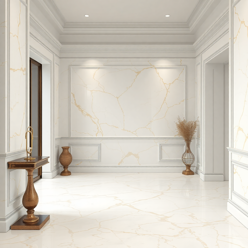 white cream marble floor tile with gold veins luxury elegant