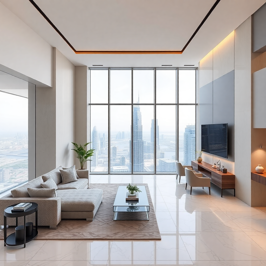 modern luxury Dubai skyscraper penthouse interior property management concept