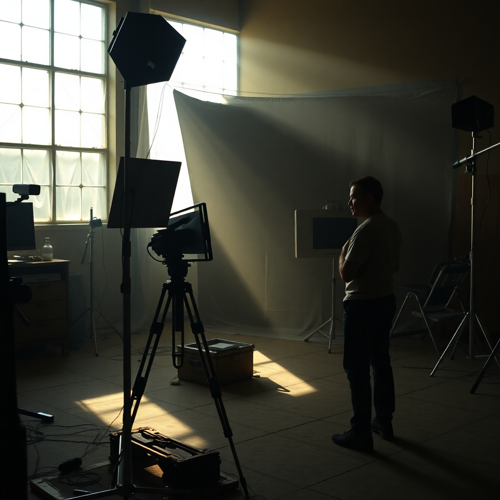 indie film set with natural lighting and artistic composition