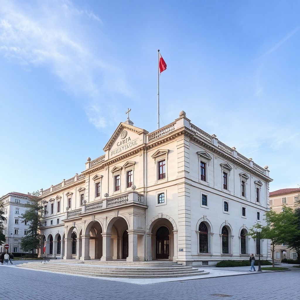Croatian government building, official institution, property data management, professional photography