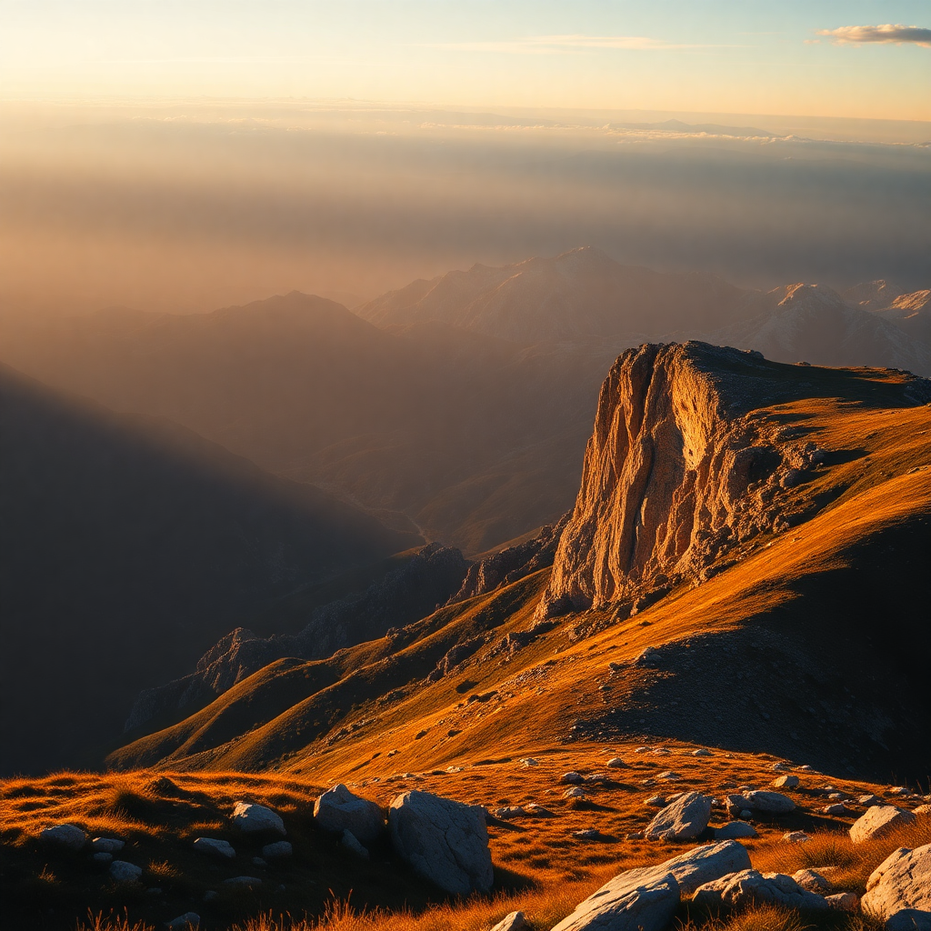 Andorra mountain landscape at sunset