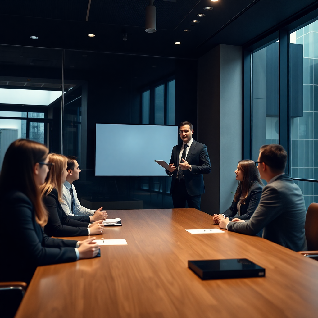 business leader presenting