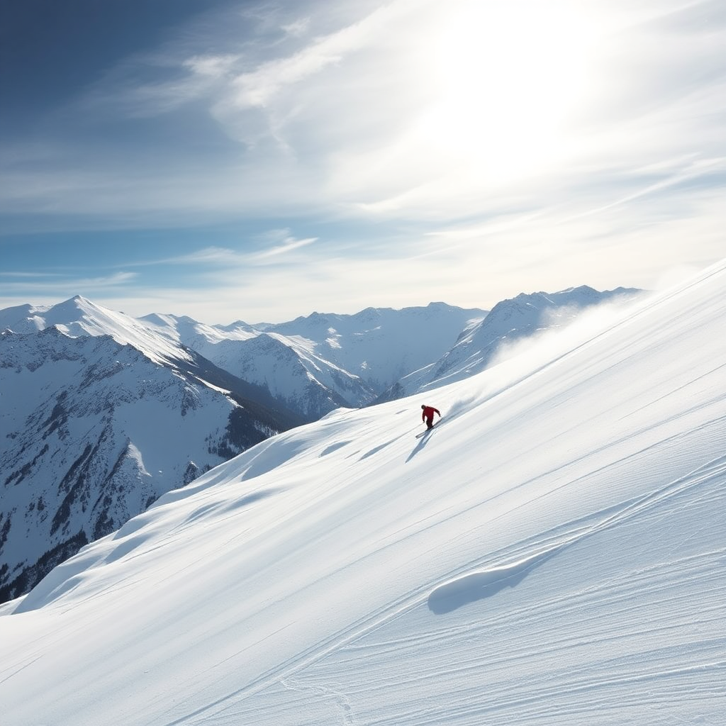 luxury ski experience Grandvalira Andorra pristine powder snow alpine peaks dramatic mountain landscape private winter day cinematic photography editorial style