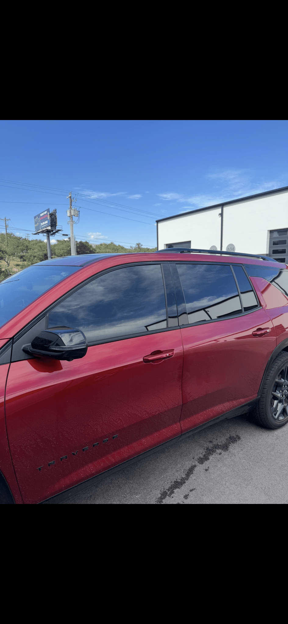 Chevrolet Traverse with fresh Geoshield ceramic window tint for a San Antonio customer