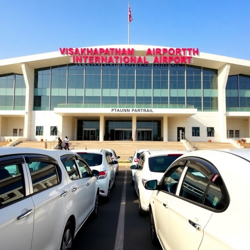 Visakhapatnam International Airport with taxis