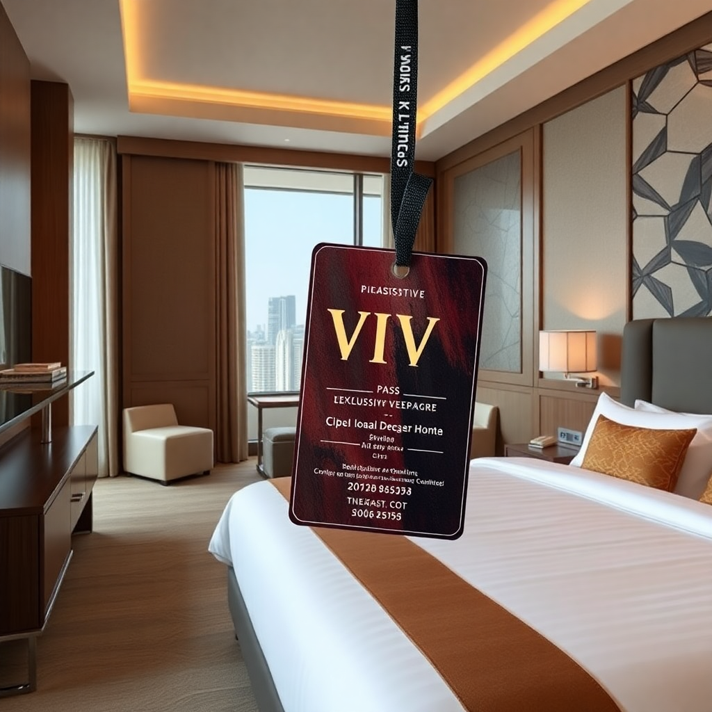 luxury hotel room with VIP pass, exclusive package concept