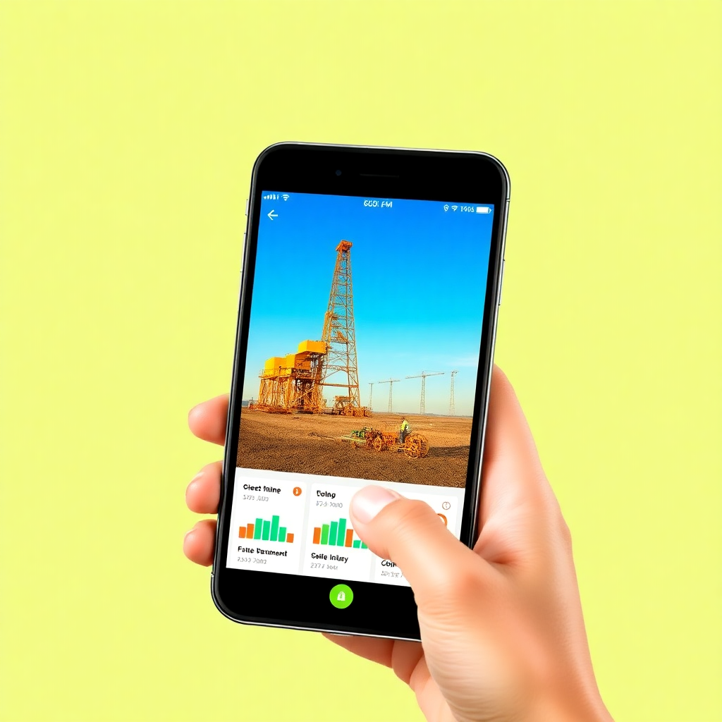 mobile app oil field management tablet interface worker petroleum