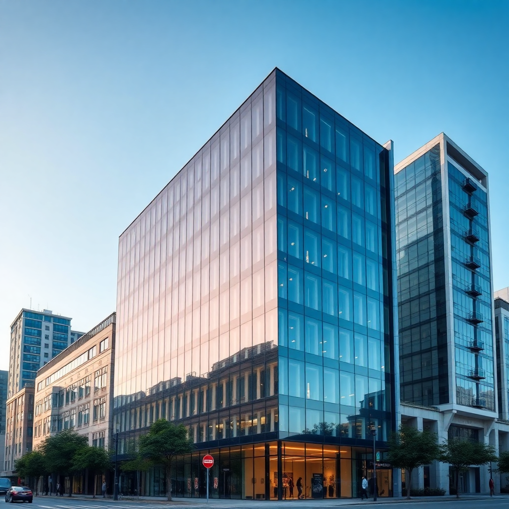 modern office building exterior in Istanbul business district, professional corporate architecture