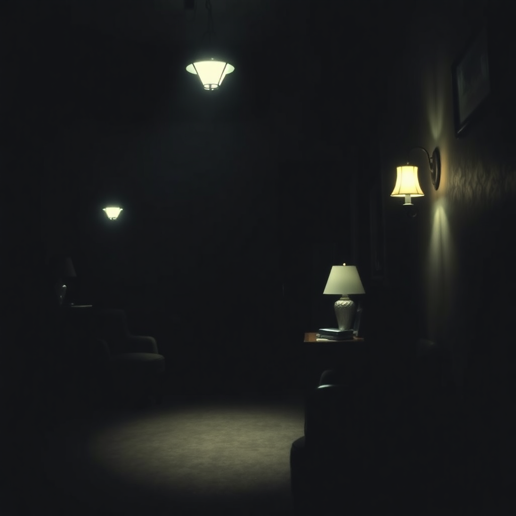 dramatic film noir scene with moody lighting