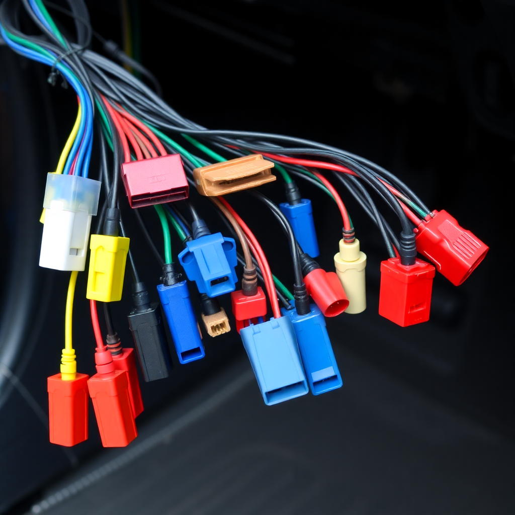 automotive wiring harness with multiple connectors for car dashboard systems