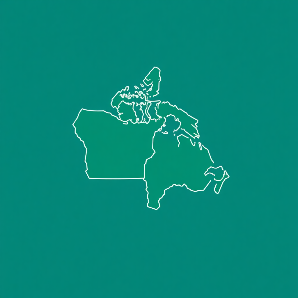 modern abstract representation of state or provincial government map, flat vector style, teal and green tones