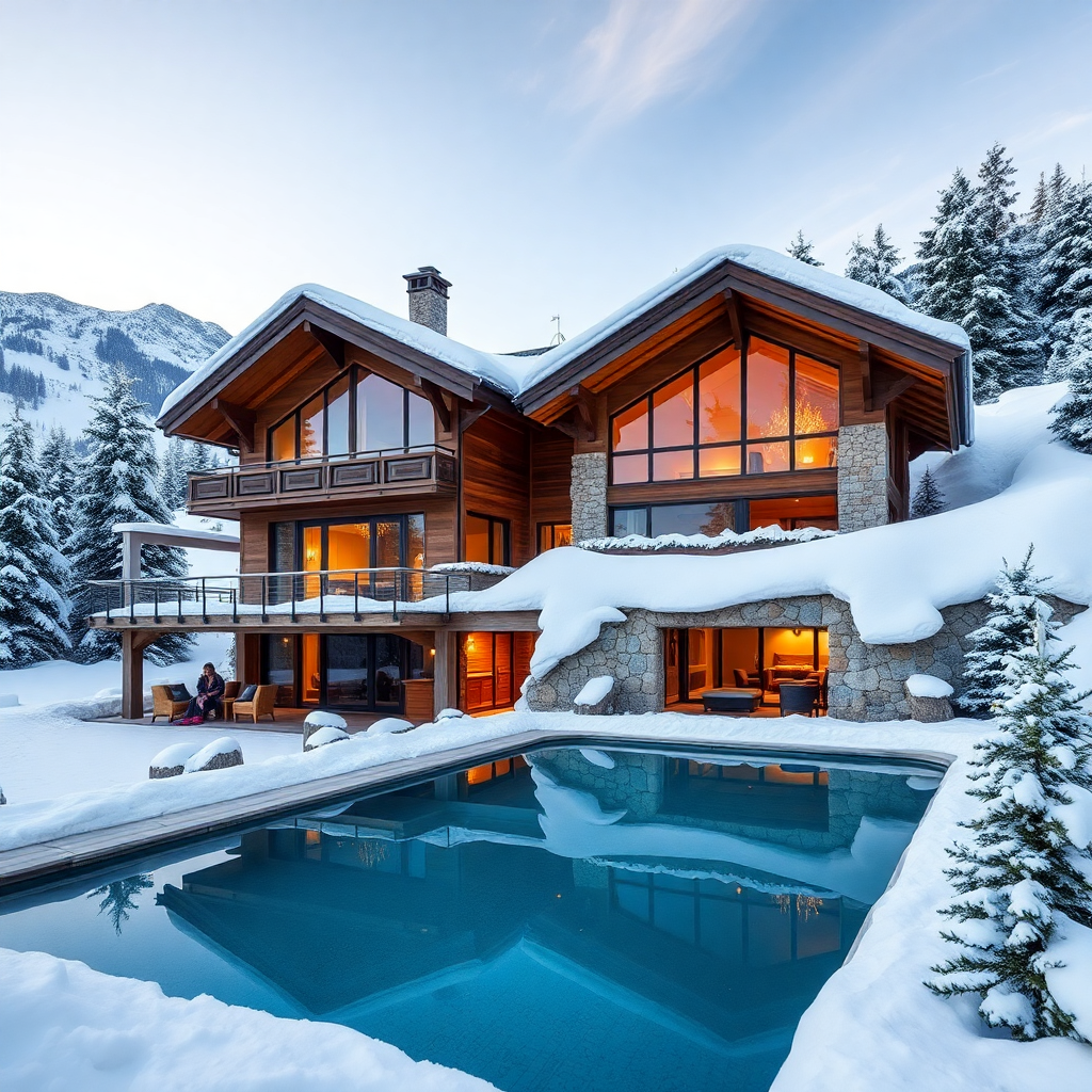 luxury ski chalet in swiss alps