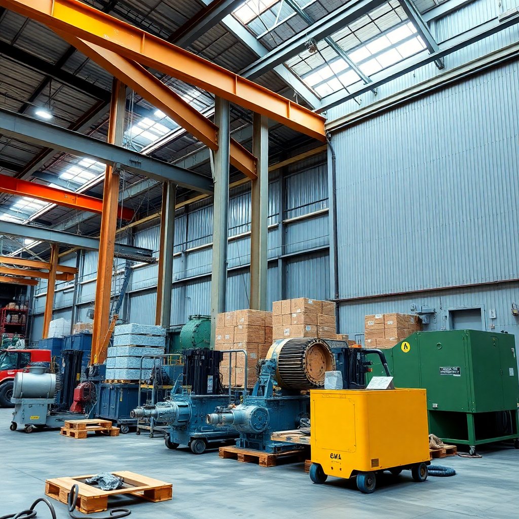 Industrial machinery warehouse and logistics operations