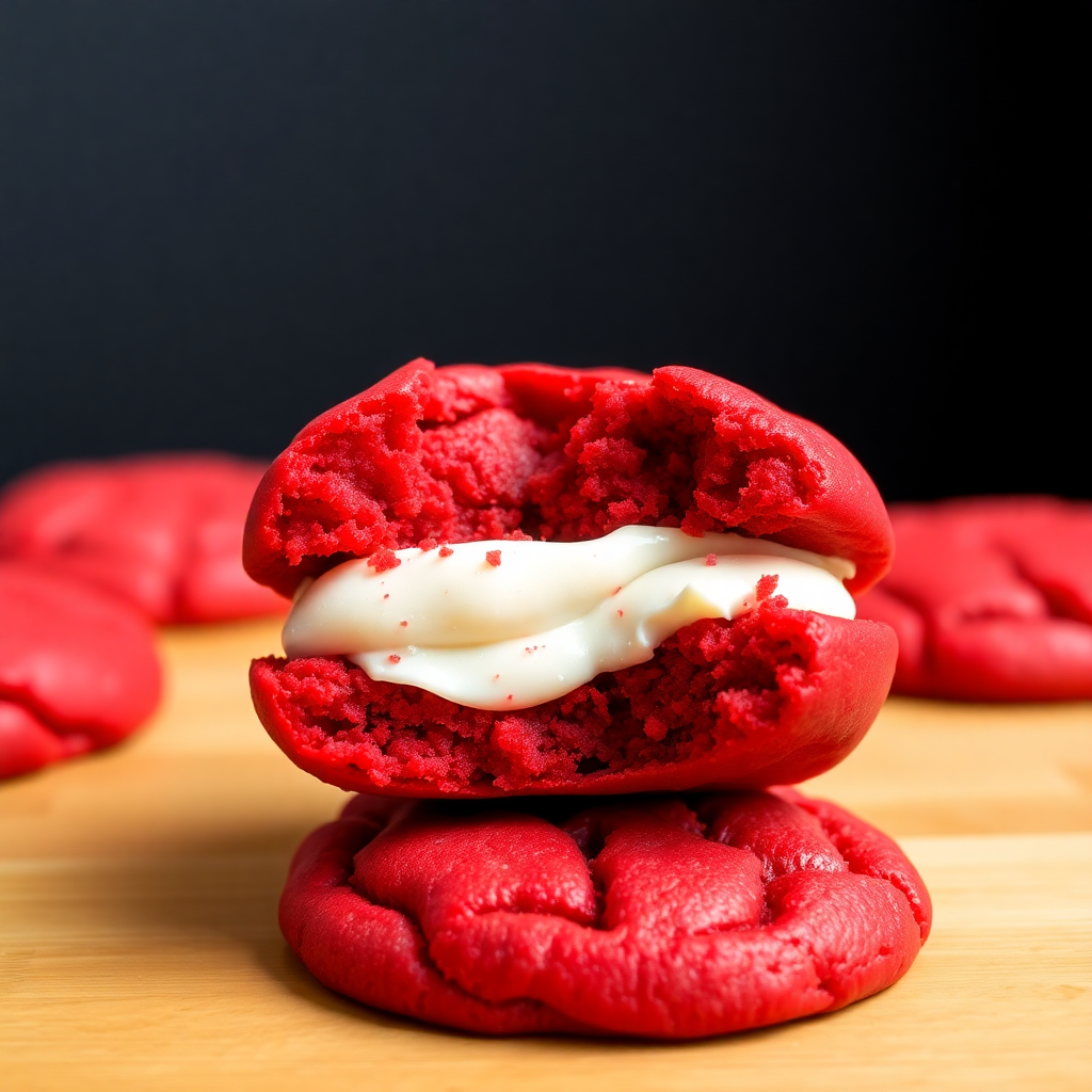 red velvet cookie with cream cheese filling