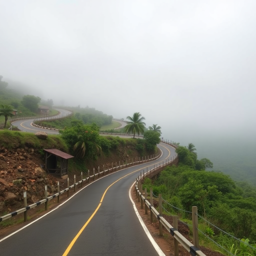 Winding ghat road in Eastern Ghats near Vizag