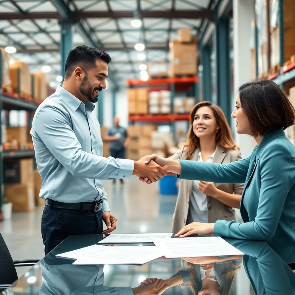 modern minimalist office building with glass windows and clean geometric lines, soft natural lighting, corporate architecture, professional business environment