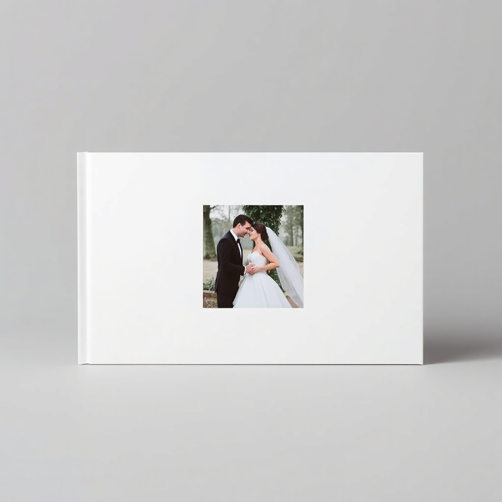 elegant wedding album cover design minimalist