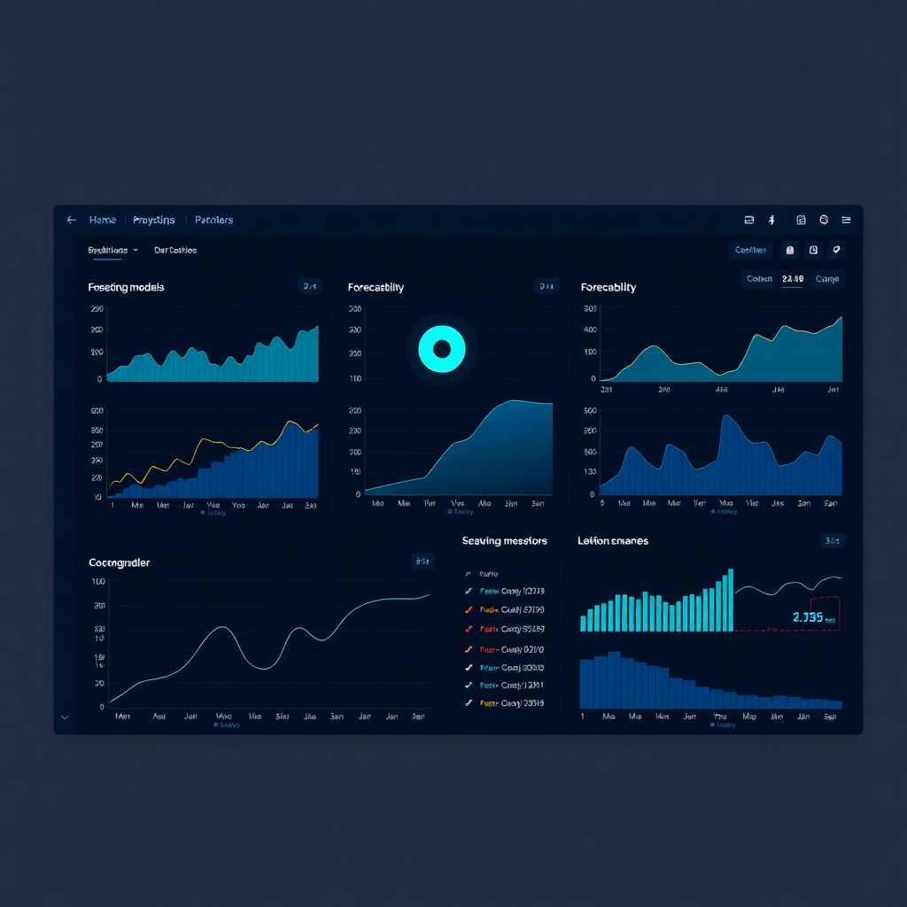 predictive analytics dashboard showing forecasting models