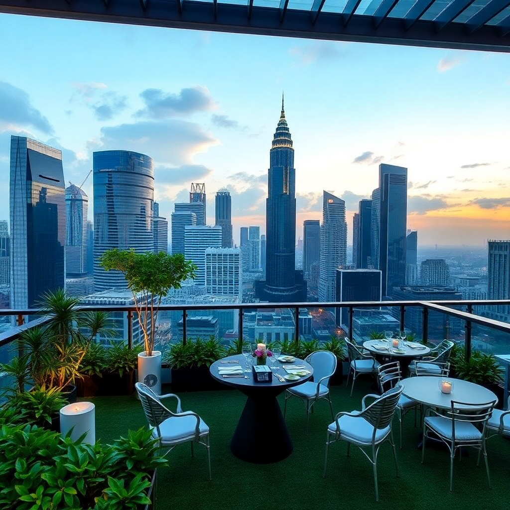 modern rooftop garden wedding venue kuala lumpur skyline