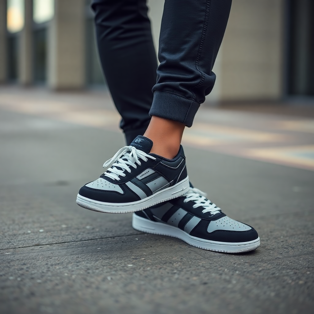 luxury casual wear with premium sneakers fashion photography