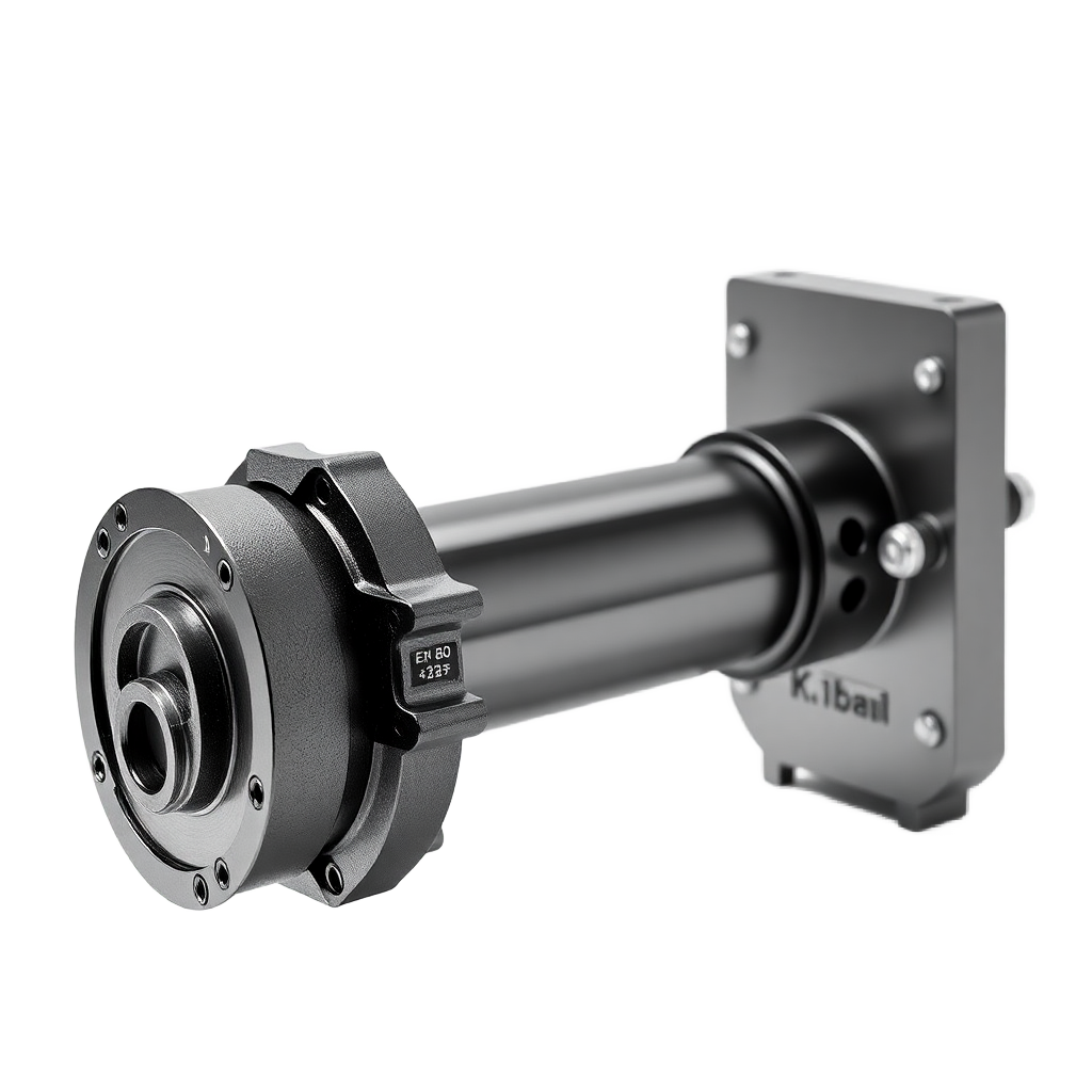 hydraulic cylinder industrial equipment on white background technical product photography