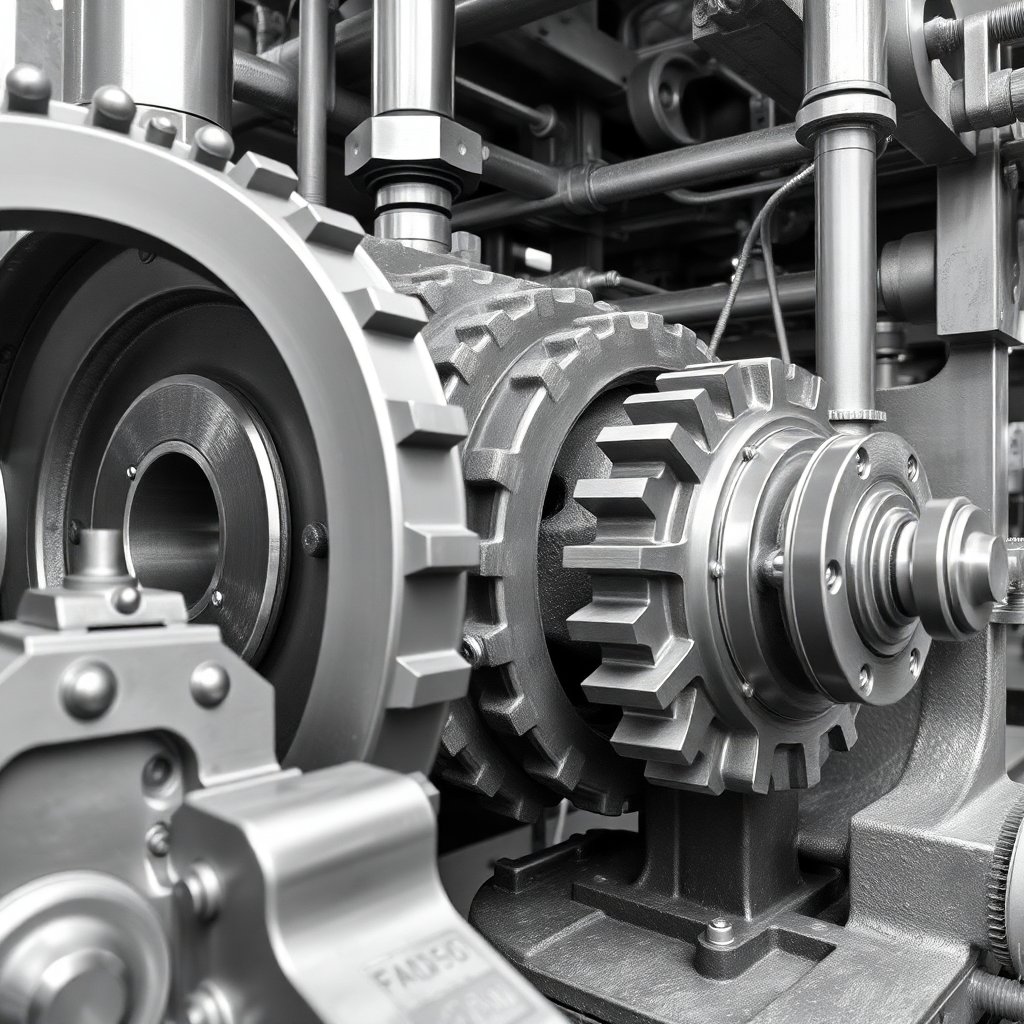 Maquinaria industrial y engranes metálicos