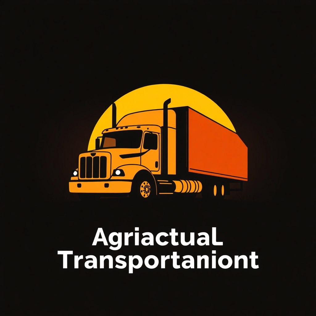 agricultural transportation company logo with truck silhouette, professional design