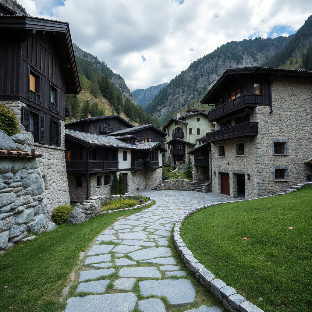 Ordino Andorra valley pristine mountain village traditional stone architecture luxury secluded alpine editorial photography