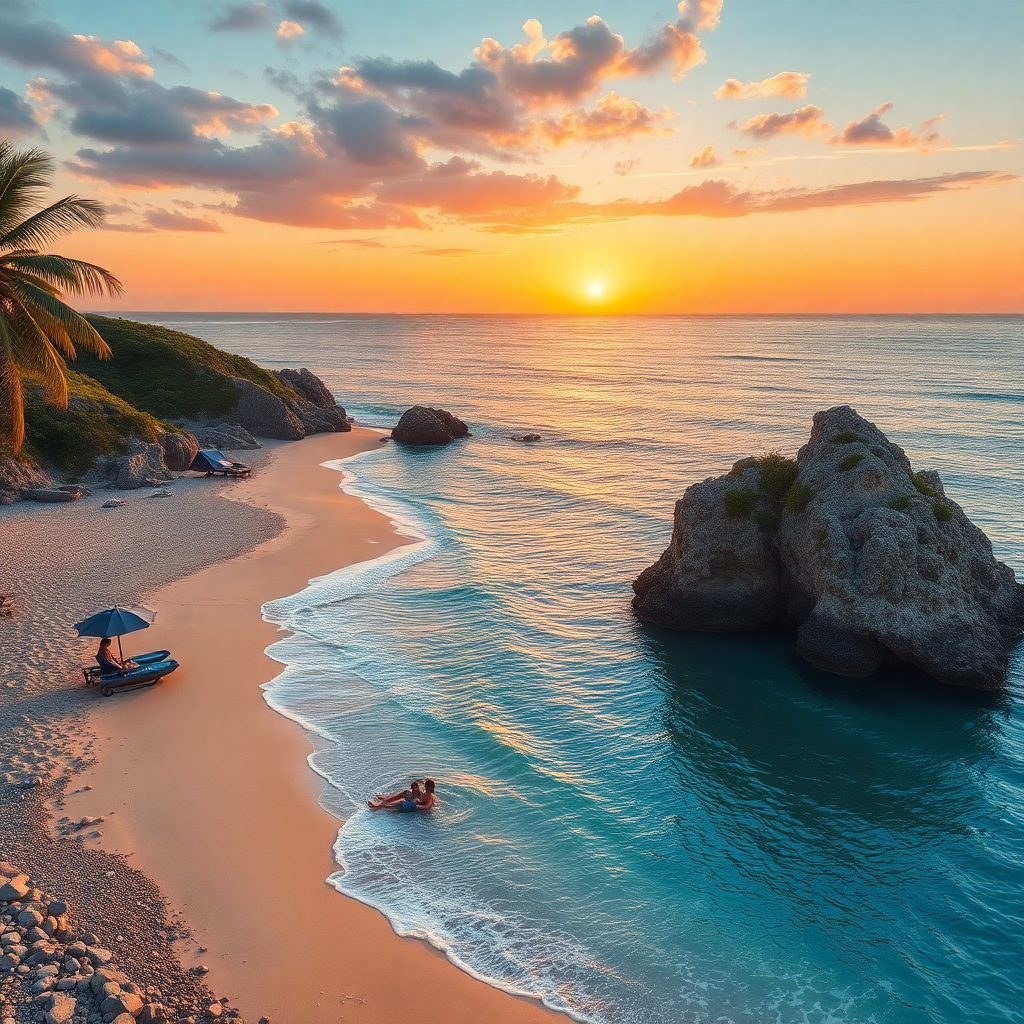 summer vacation beach sunset