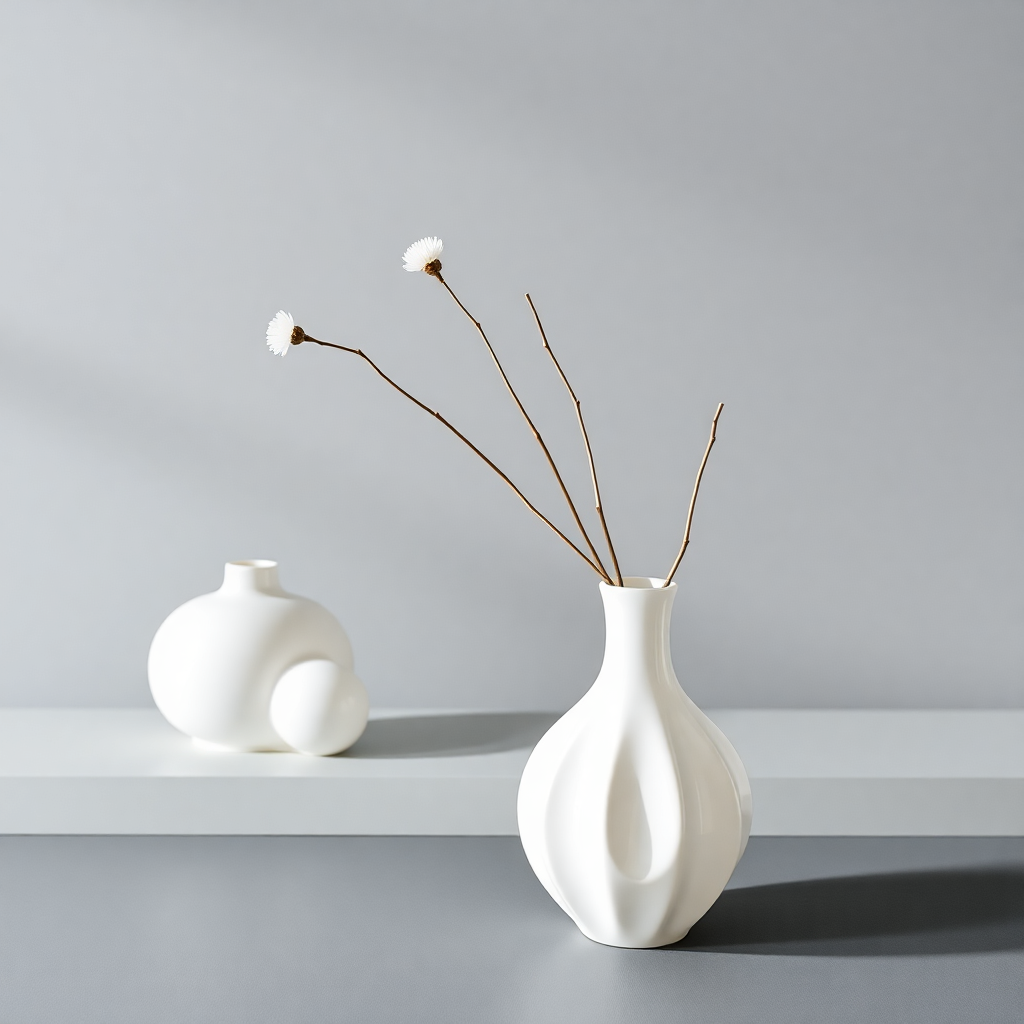 ceramic vase home decor white minimalist