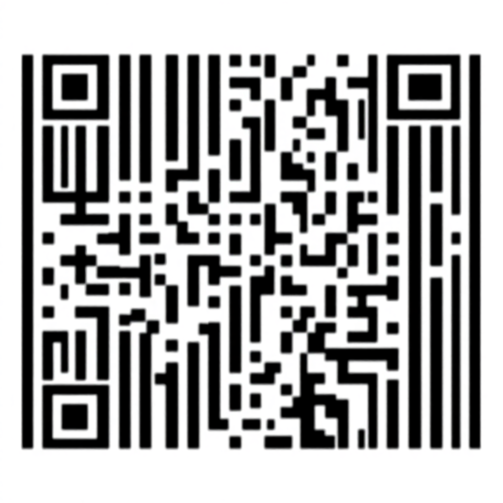 medical prescription QR code, black and white, square barcode, clean design