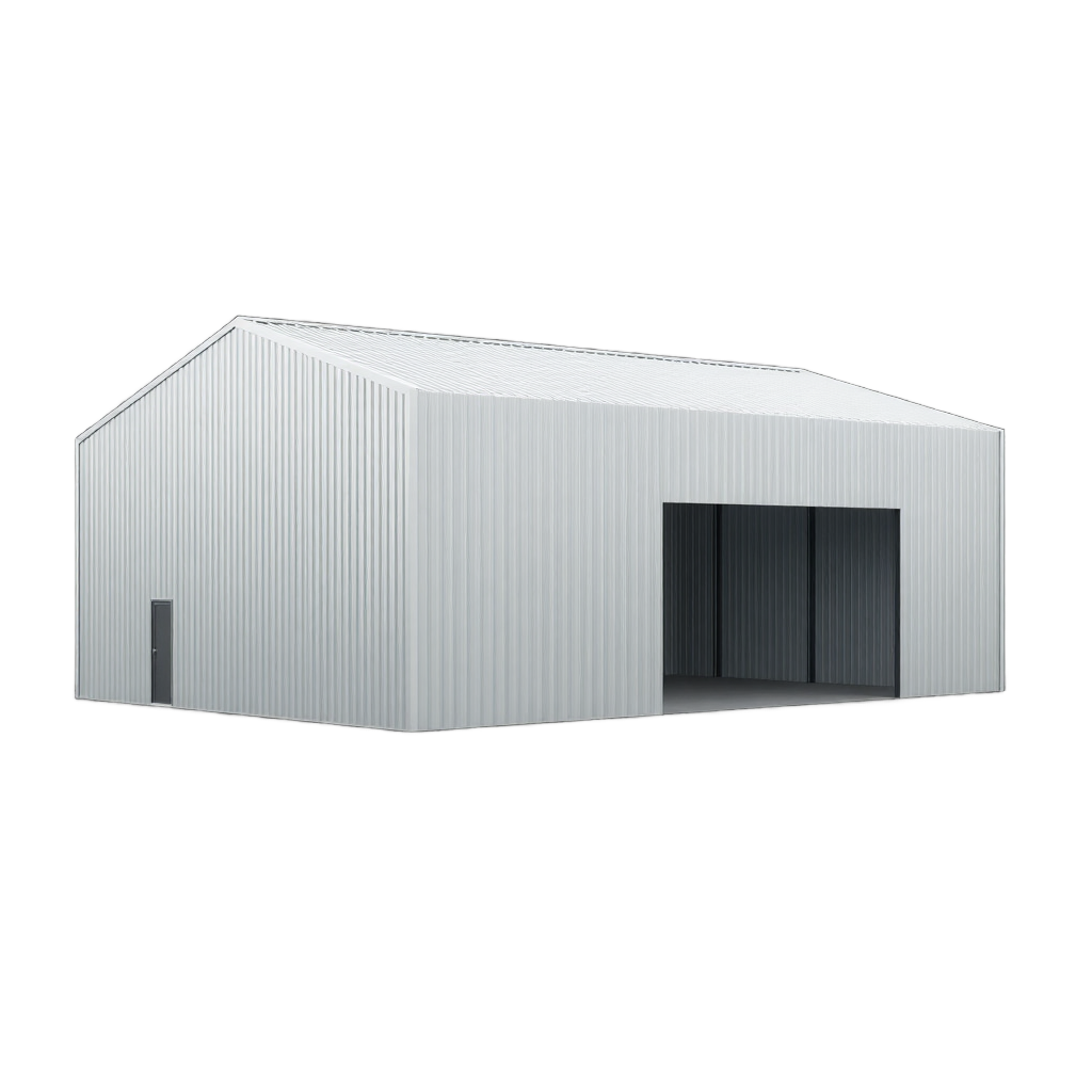 3D render of an industrial steel hall