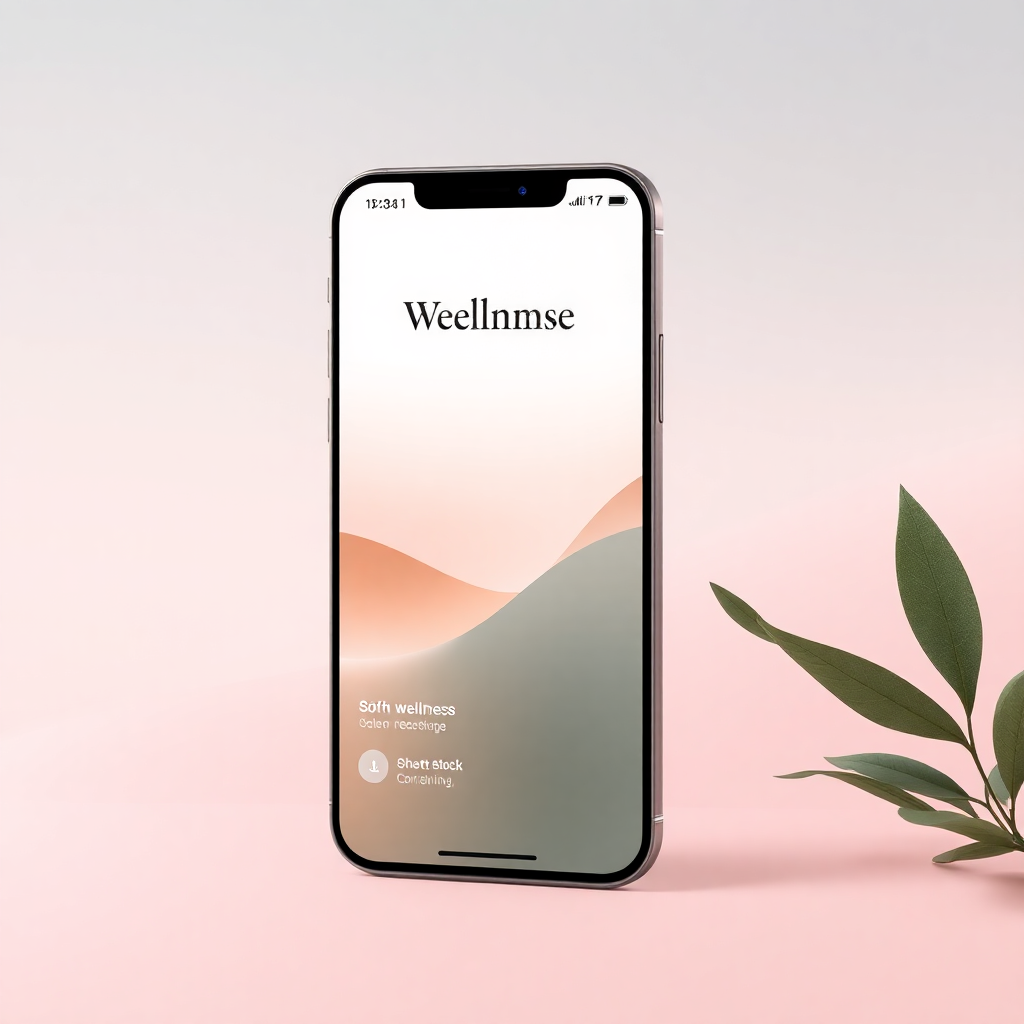 elegant wellness app ui with soft gradients and premium design, mobile interface