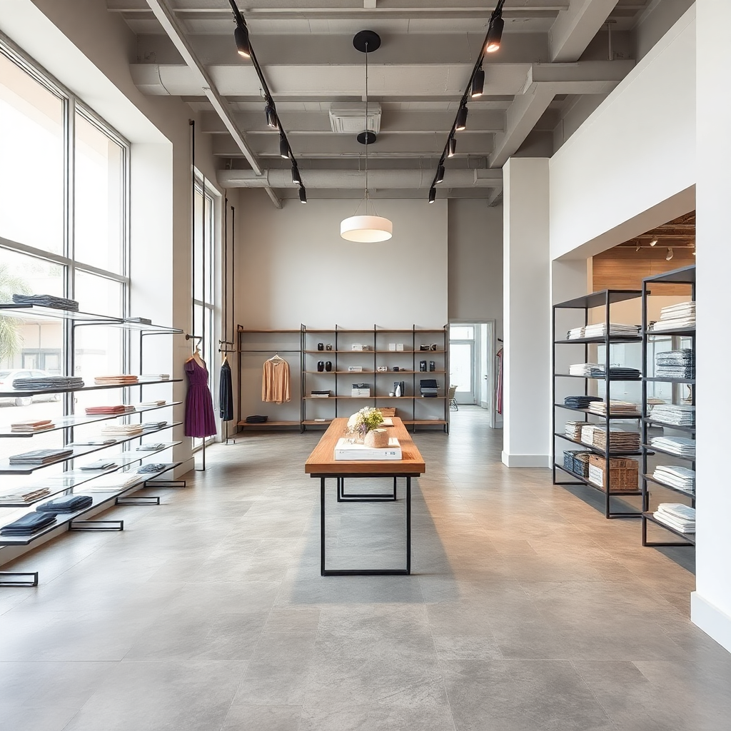 retail with concrete tiles