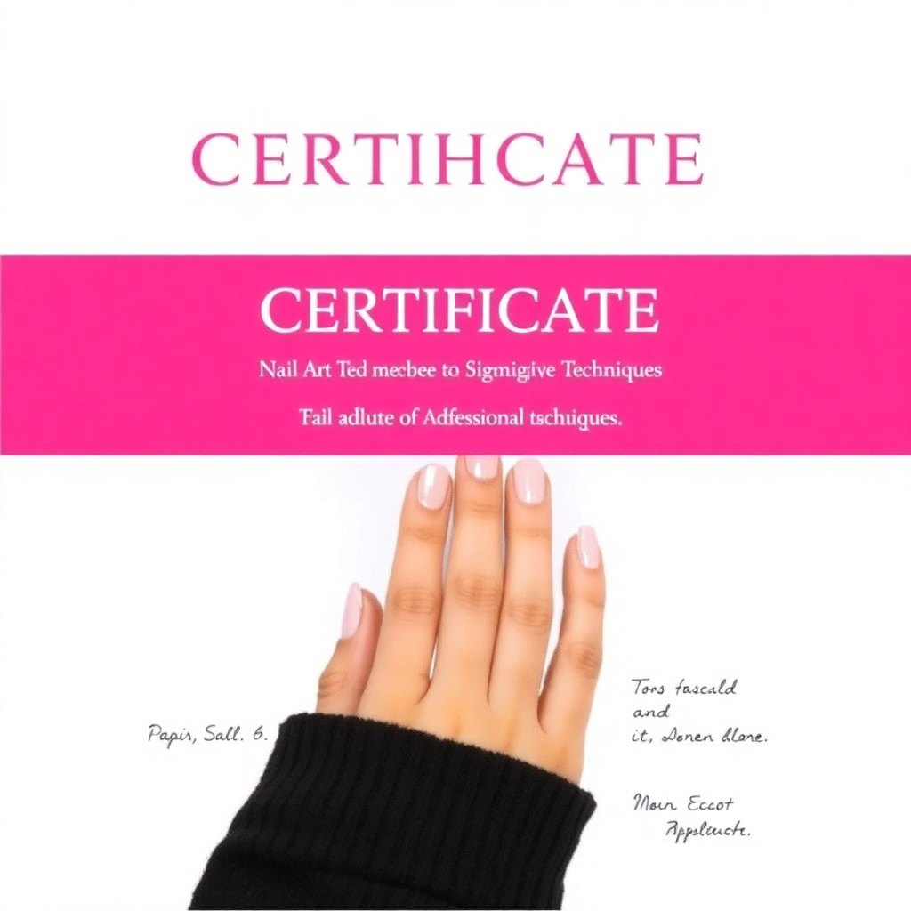 nail art advanced techniques certificate, professional education document