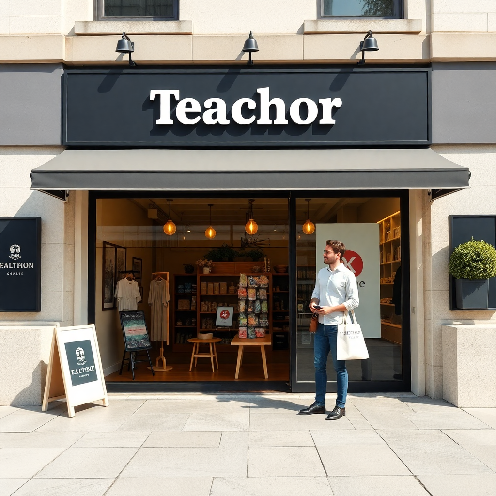 digital storefront with custom branding, teacher